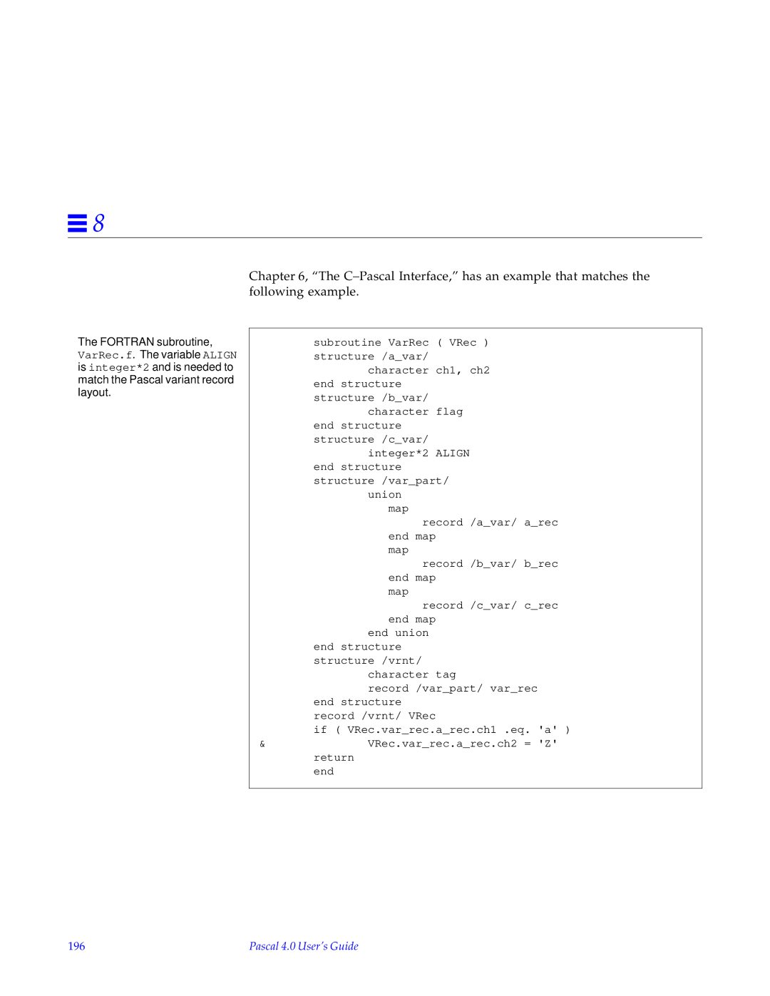 HP SunSoft Pascal 4.0 manual 196 