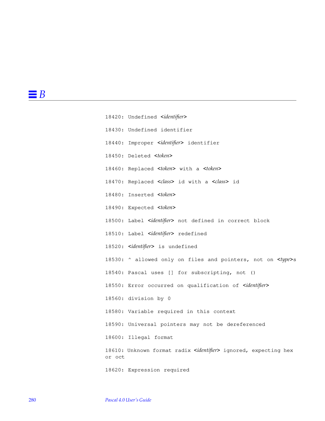 HP SunSoft Pascal 4.0 manual 280 