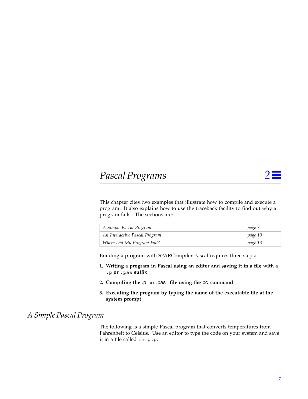 HP SunSoft Pascal 4.0 manual Pascal Programs, Simple Pascal Program 