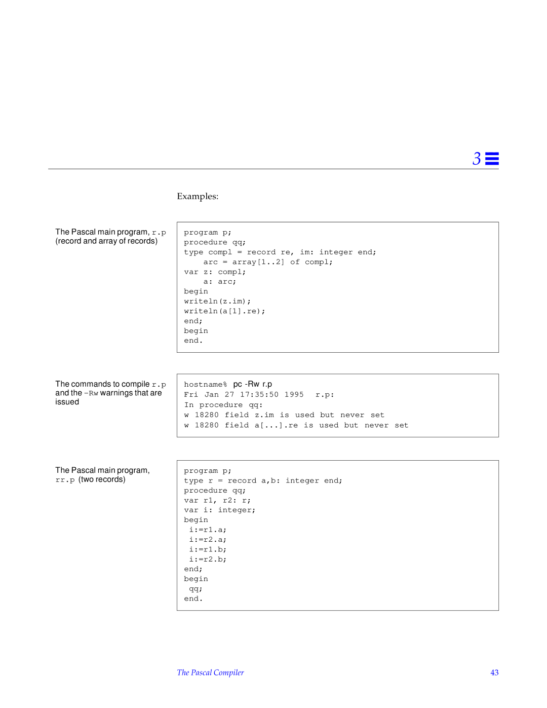 HP SunSoft Pascal 4.0 manual Examples 