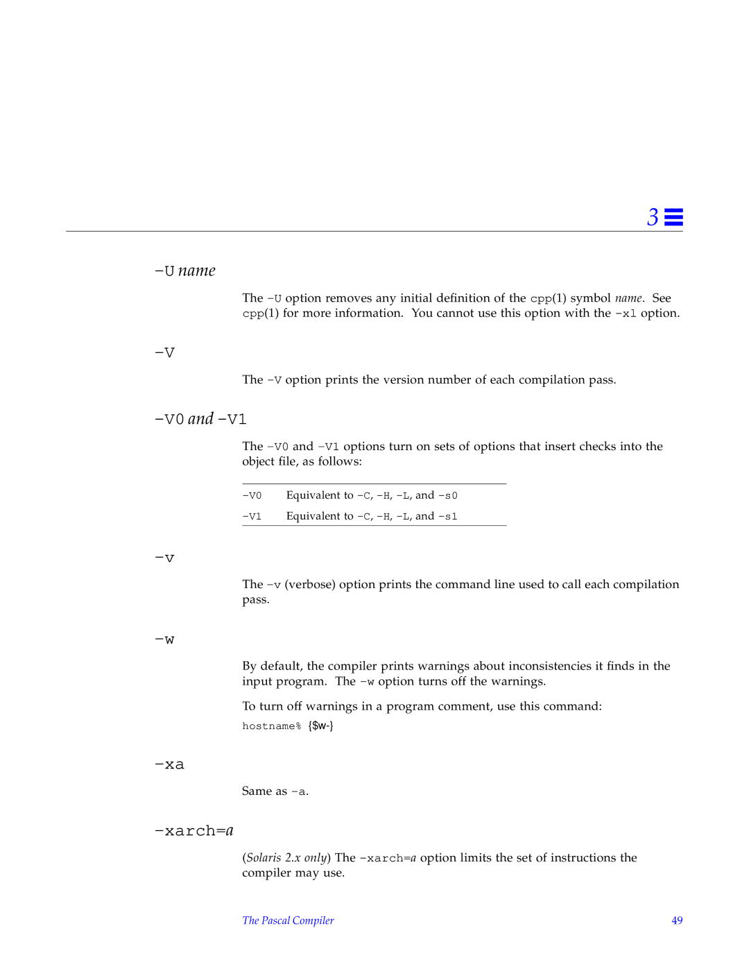 HP SunSoft Pascal 4.0 manual Uname, Xarch=a 