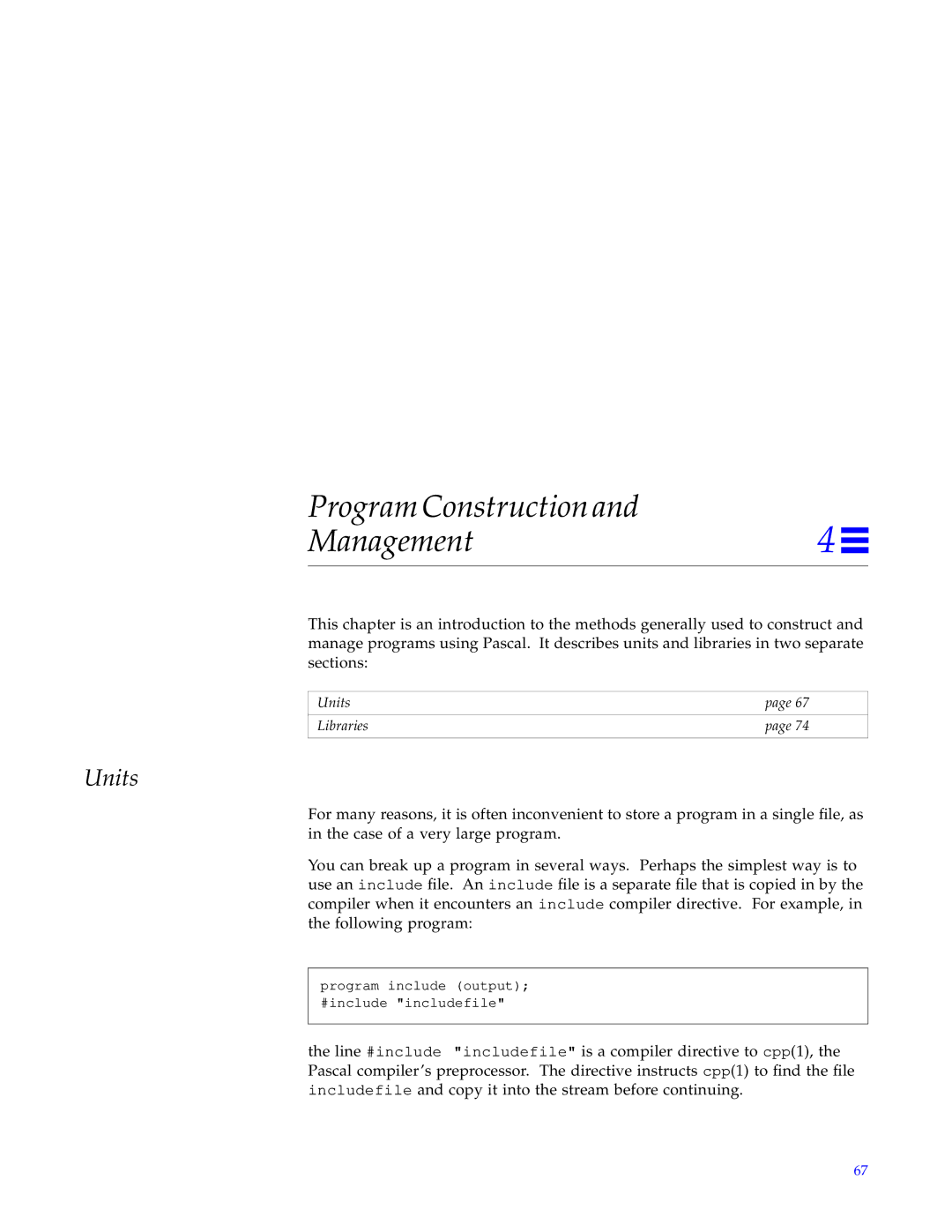 HP SunSoft Pascal 4.0 manual Program Construction Management, Units 