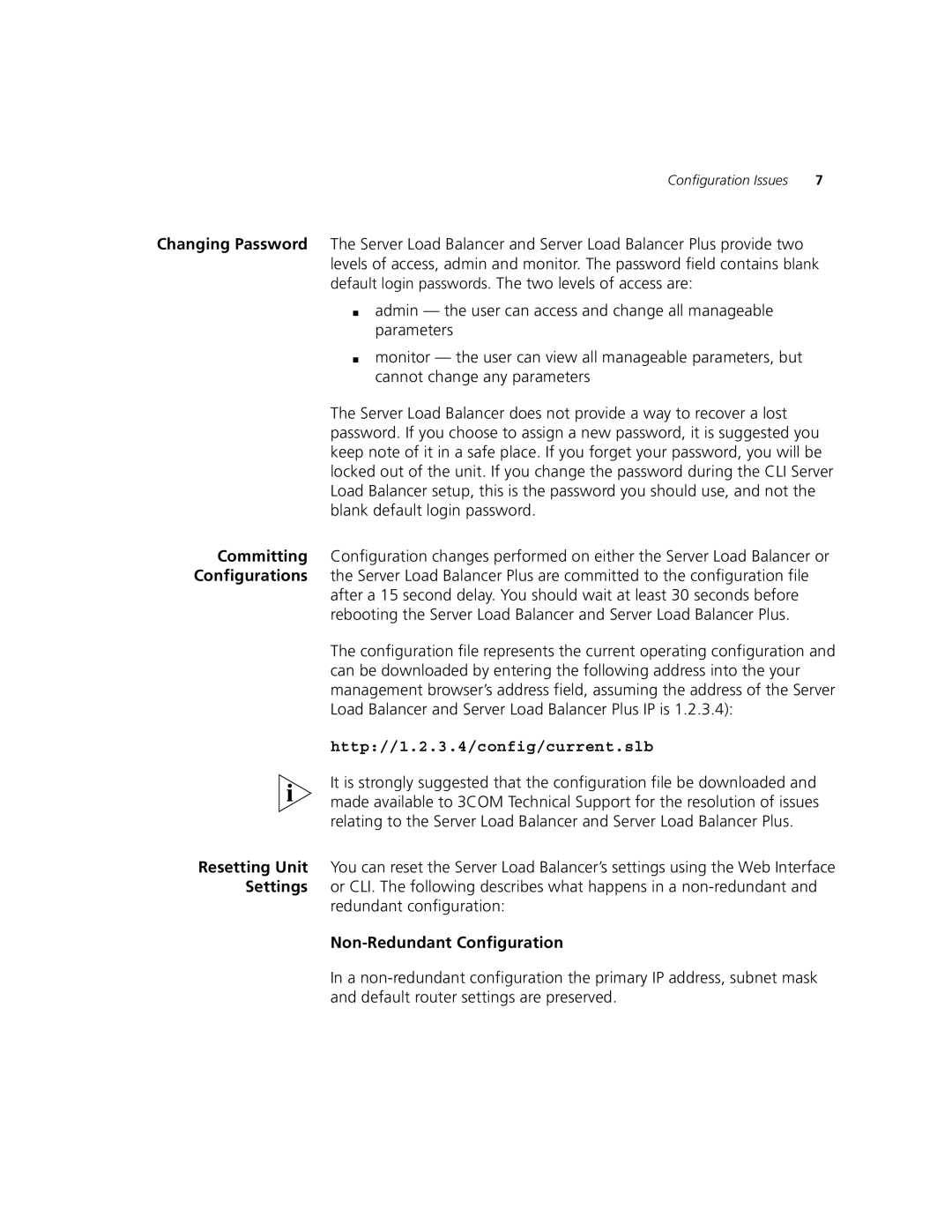 HP SuperStack 3 Load Balancer Appliance manual Http//1.2.3.4/config/current.slb 