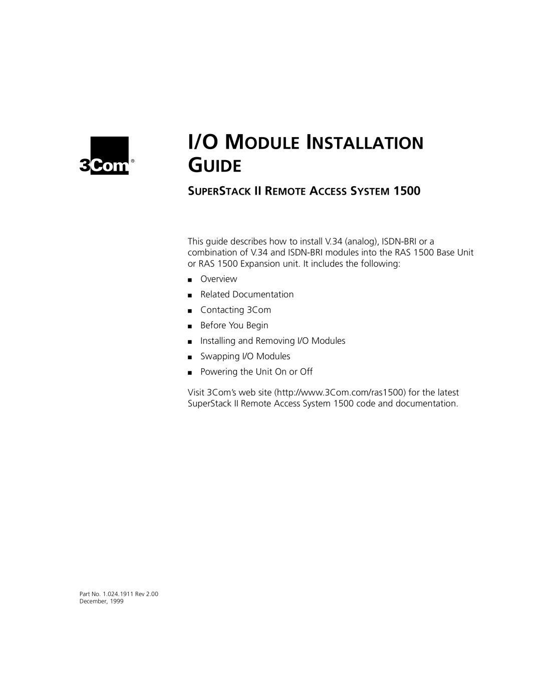 HP SuperStack II RAS manual Module Installation Guide 