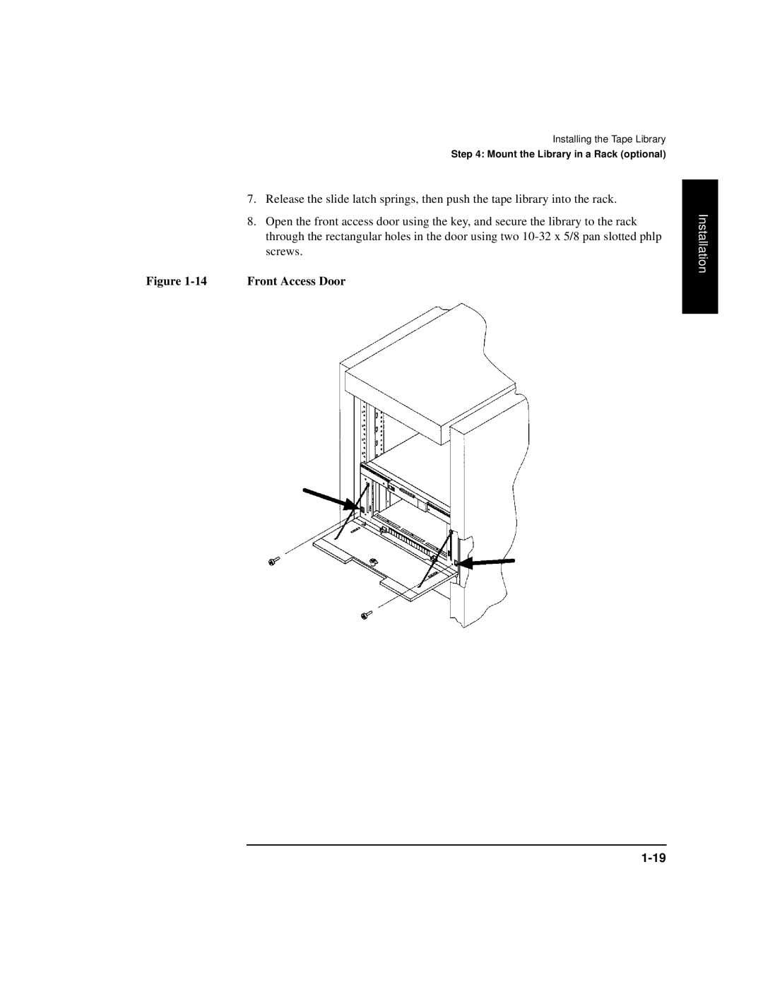 HP SureStore 7215w, SureStore 4215w, SureStore 7115w, SureStore 4115w manual Front Access Door 