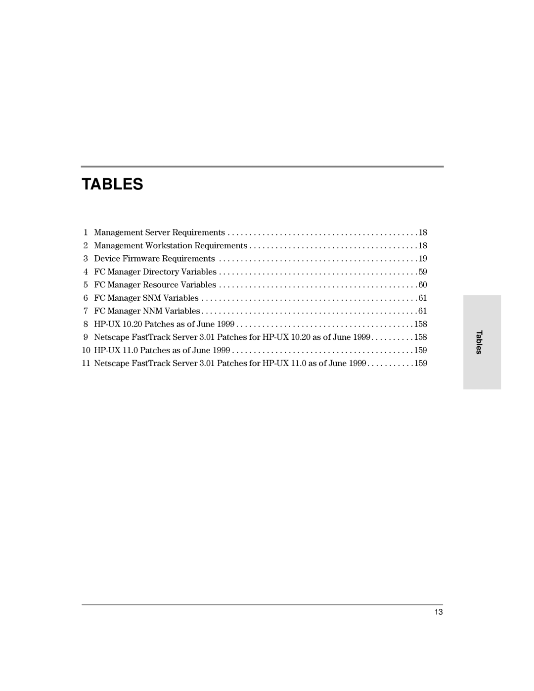 HP Surestore Device Management Software manual Tables 