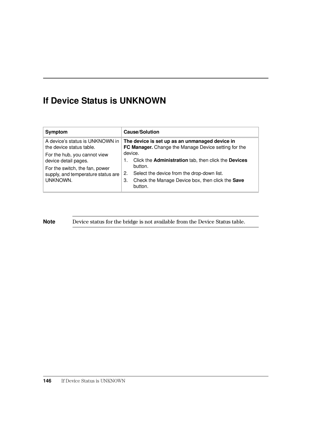 HP Surestore Device Management Software manual If Device Status is Unknown 