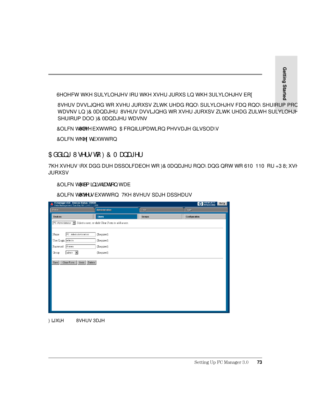 HP Surestore Device Management Software manual $GGLQJ8VHUVWR&0DQDJHU, 6HOHFWWKHSULYLOHJHVIRUWKHXVHUJURXSLQWKH3ULYLOHJHVER 