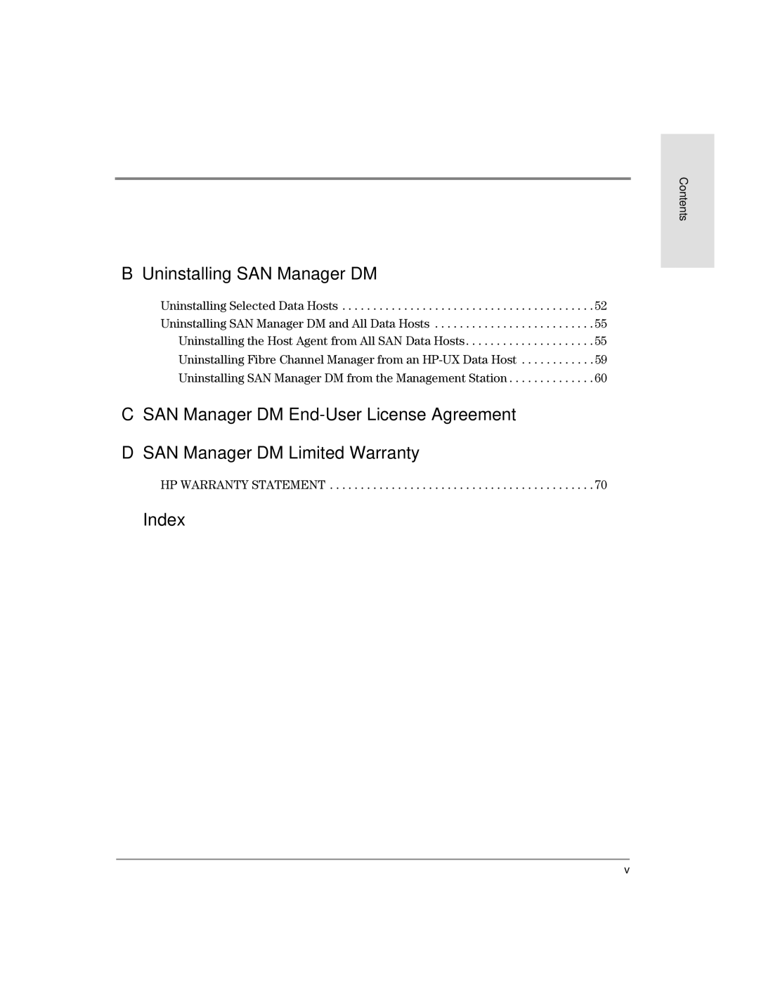 HP Surestore SAN Manager DM Software, Surestore SAN Manager LM Software manual Index 