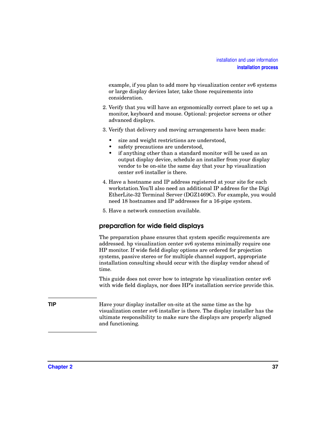 HP sv6 manual Preparation for wide ﬁeld displays, Tip 