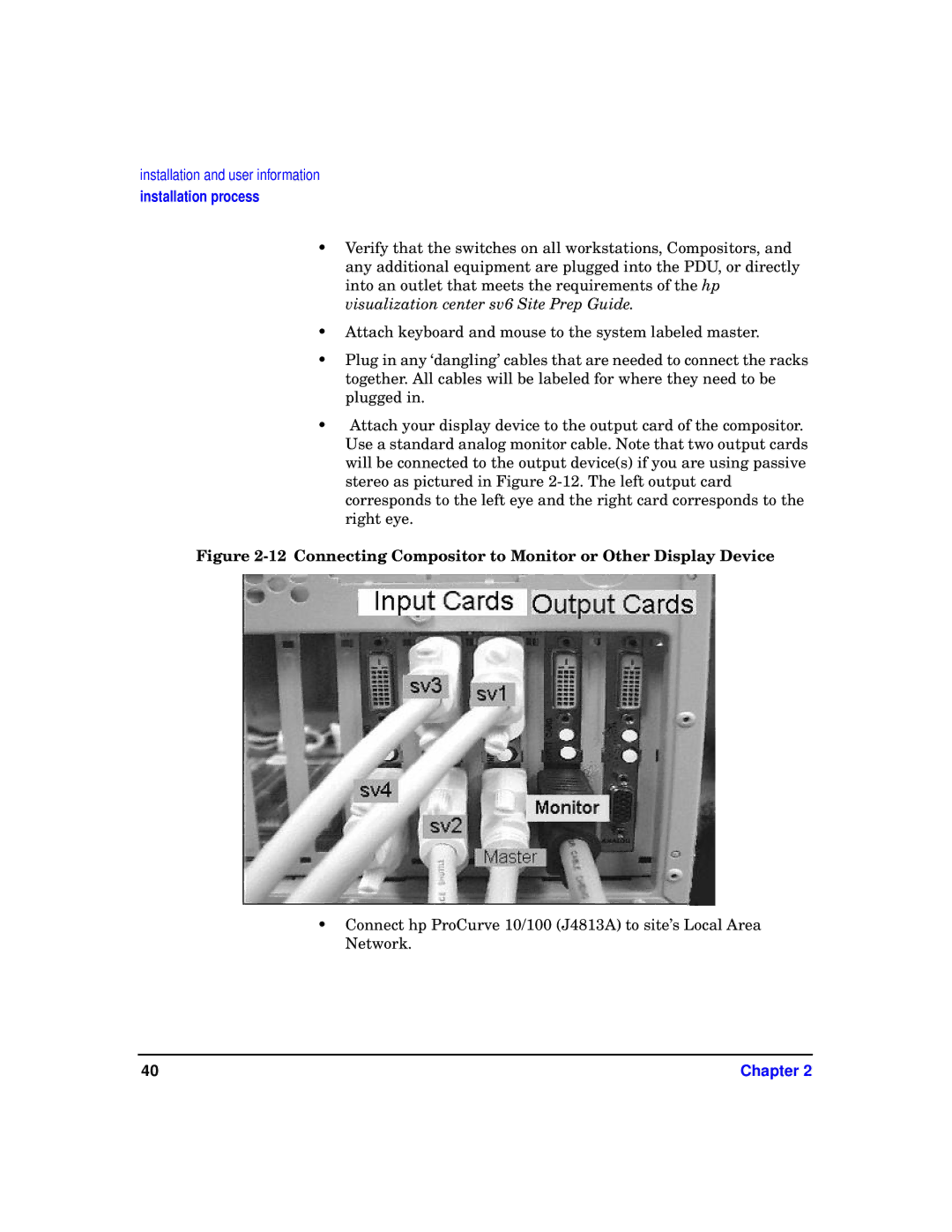 HP sv6 manual Connecting Compositor to Monitor or Other Display Device 