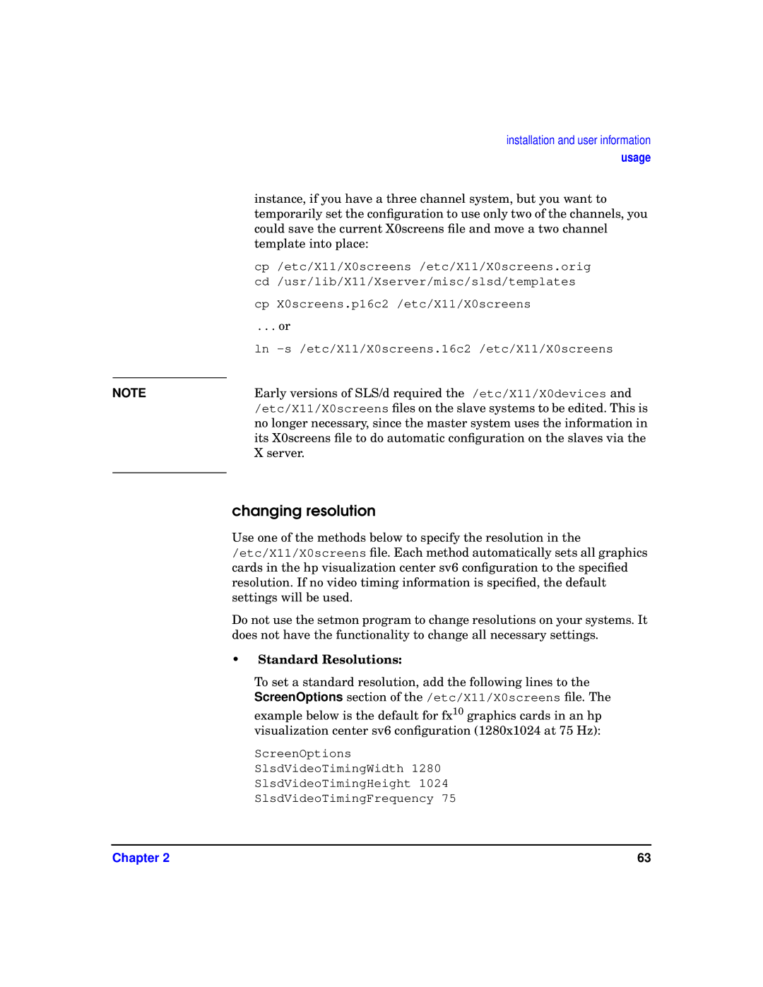 HP sv6 manual Changing resolution, Standard Resolutions 