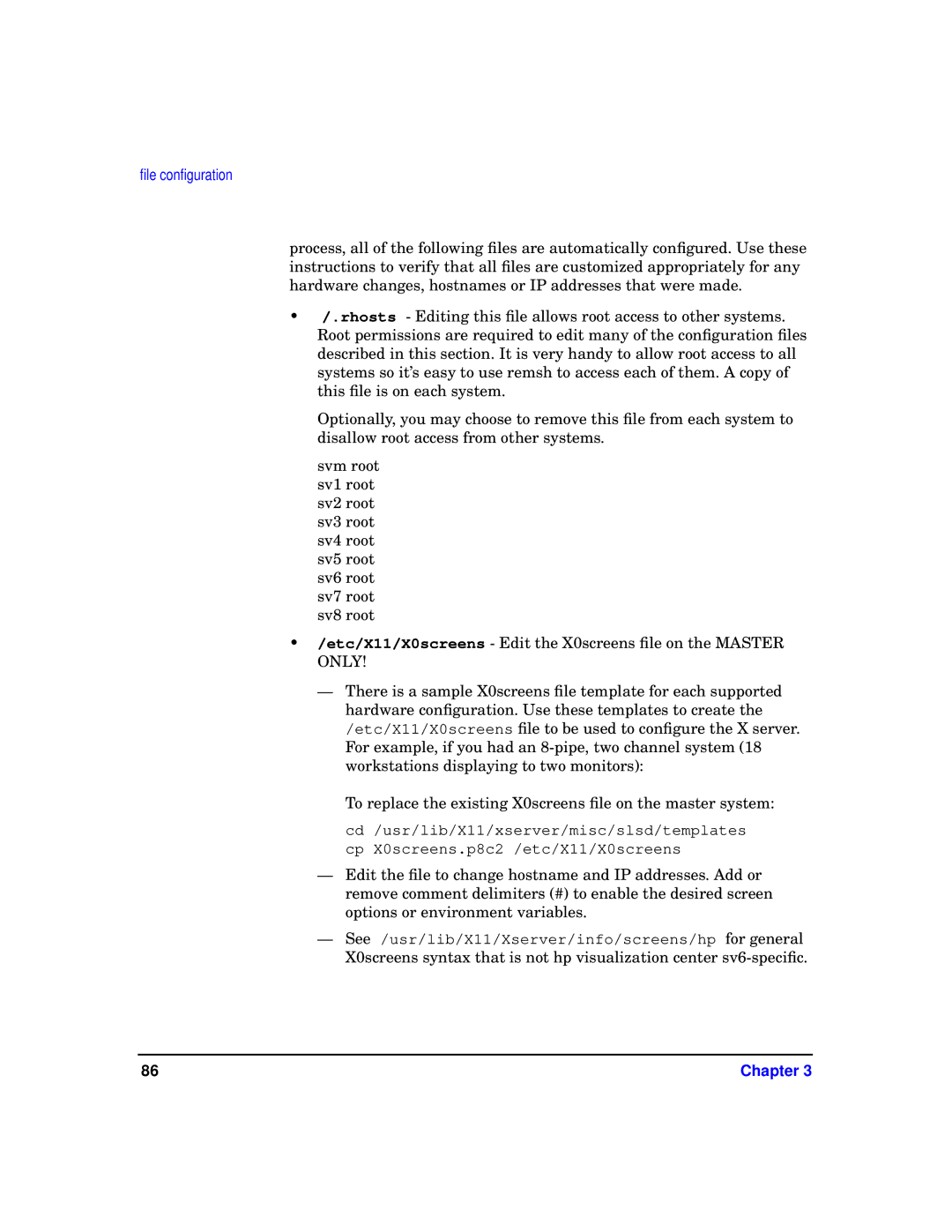 HP sv6 manual ﬁle conﬁguration 