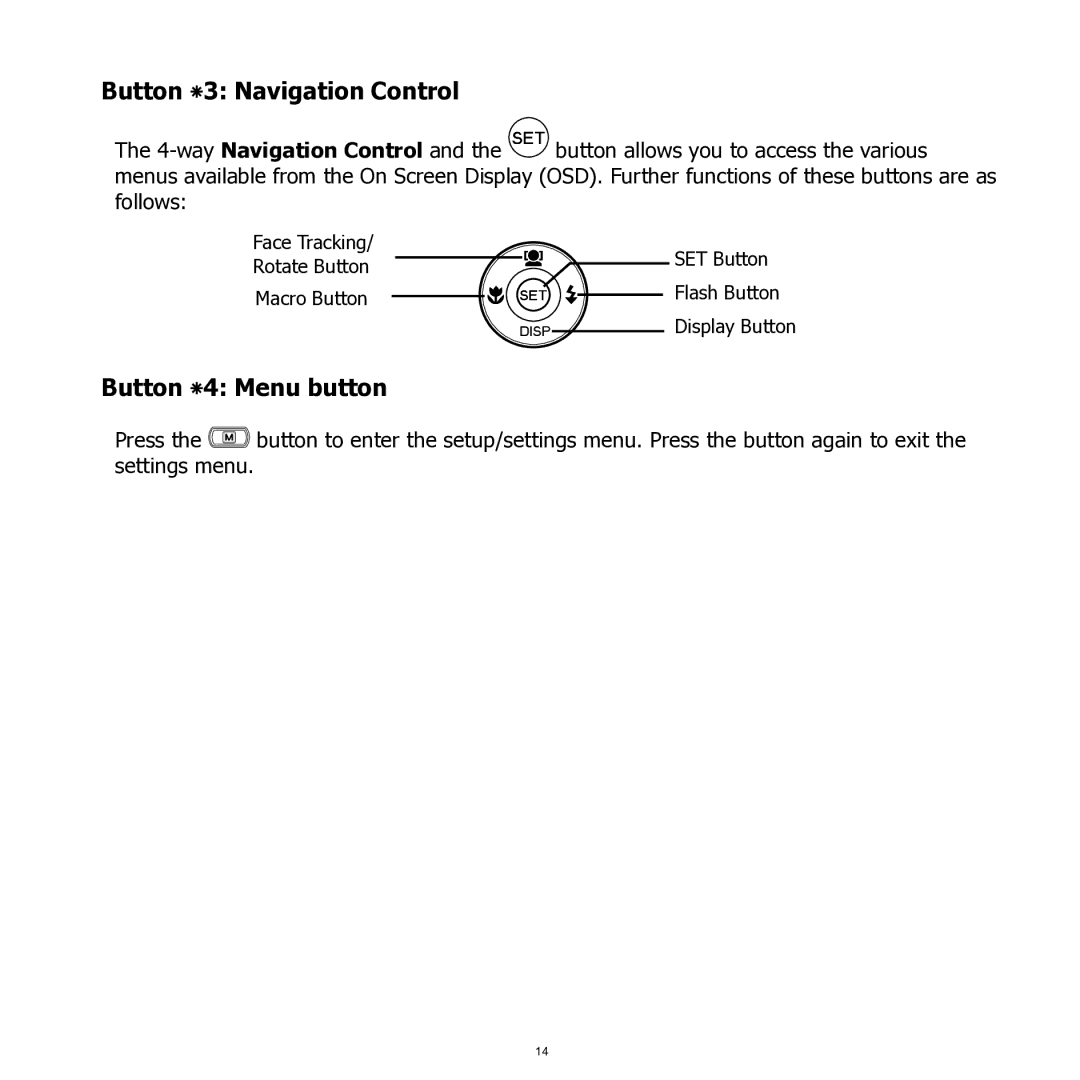 HP SW350 manual Button ٭3 Navigation Control 