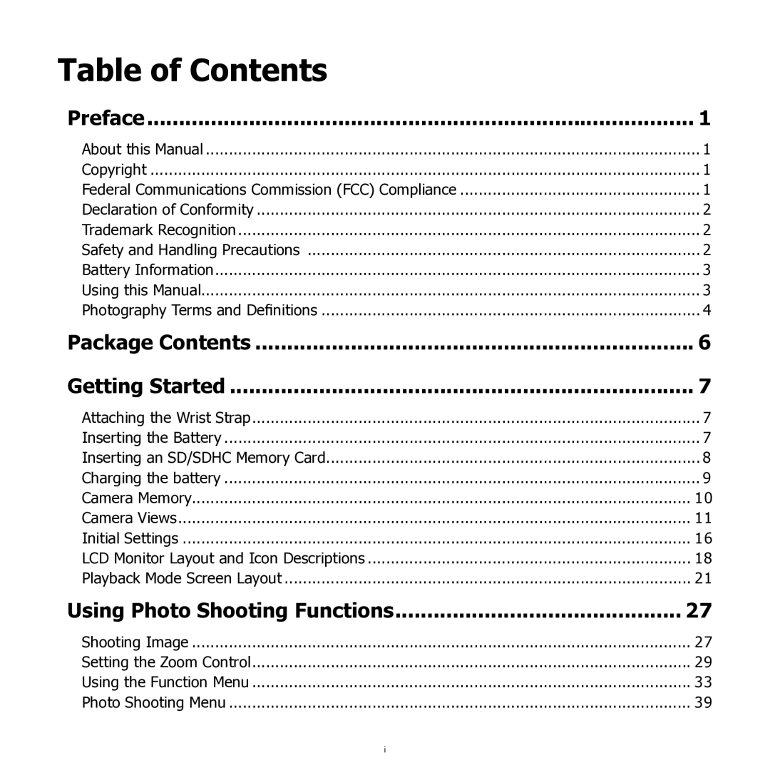 HP SW350 manual Table of Contents 