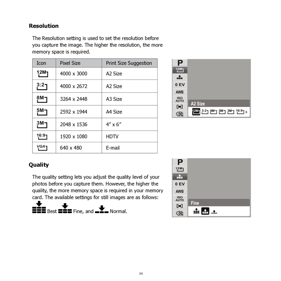 HP SW350 manual Resolution, Quality 