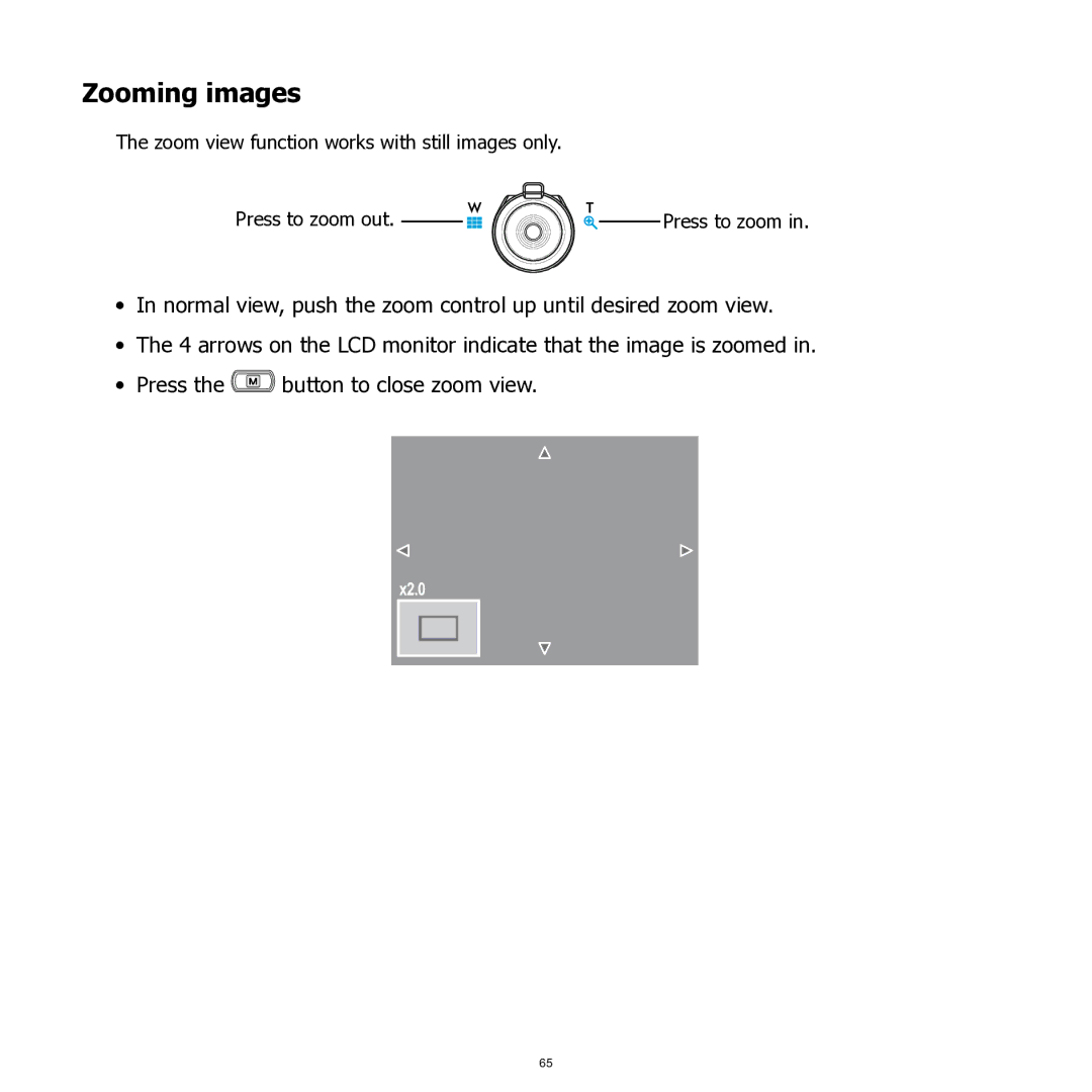 HP SW350 manual Zooming images 