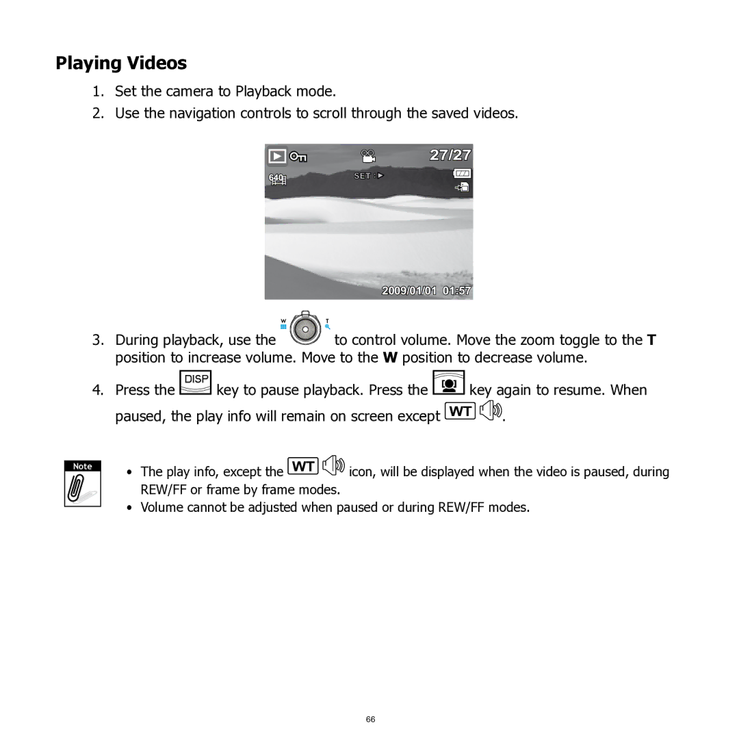 HP SW350 manual Playing Videos, During playback, use 