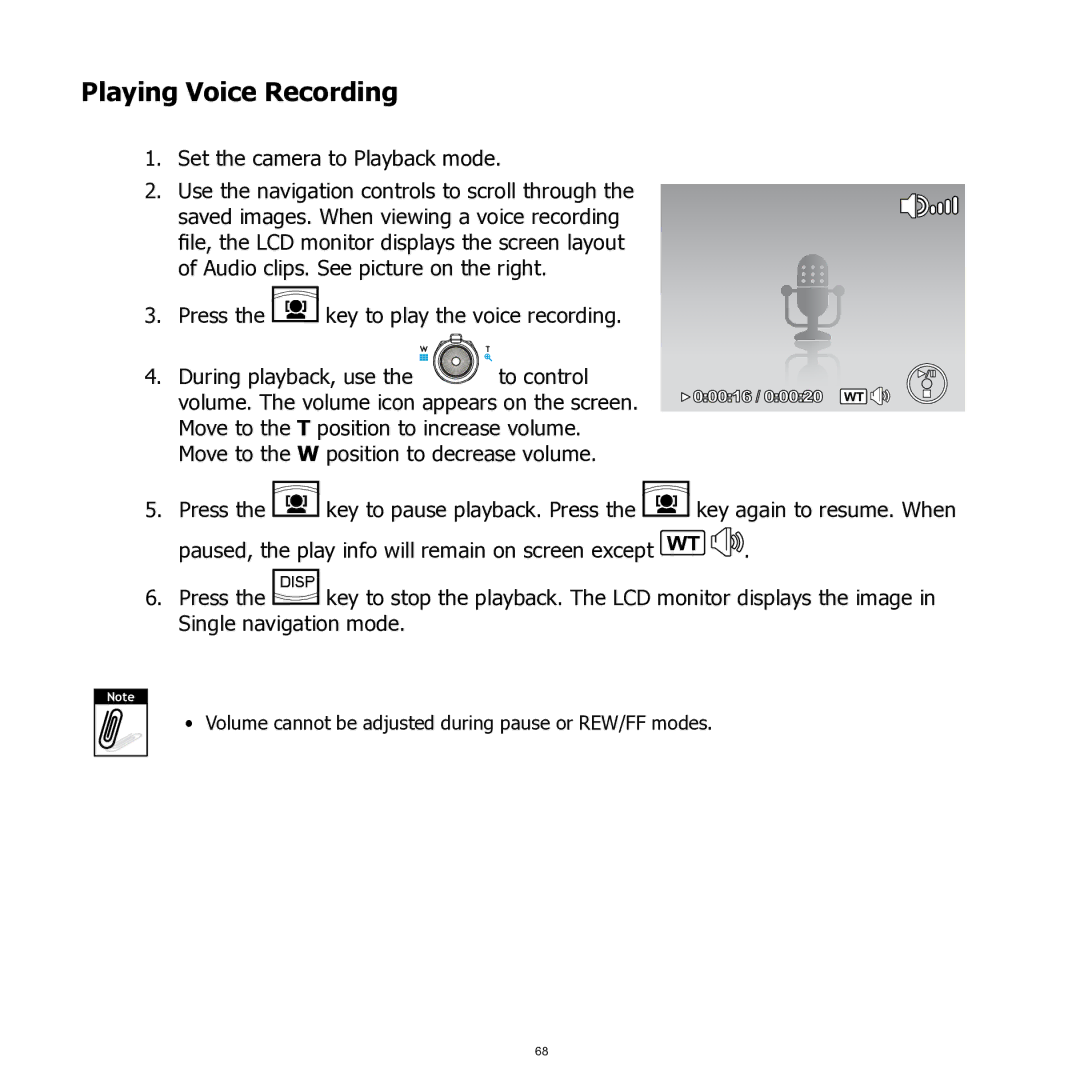 HP SW350 manual Playing Voice Recording 