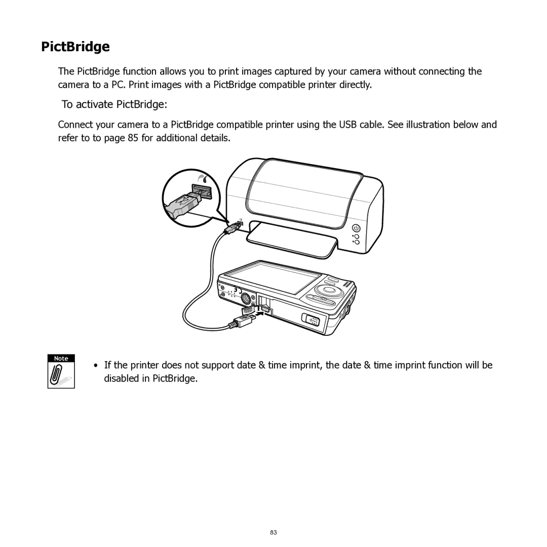 HP SW350 manual To activate PictBridge 