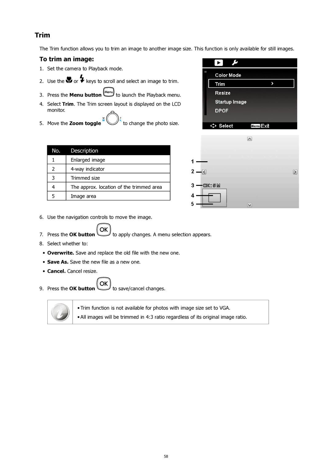 HP SW450 manual Trim, To trim an image 