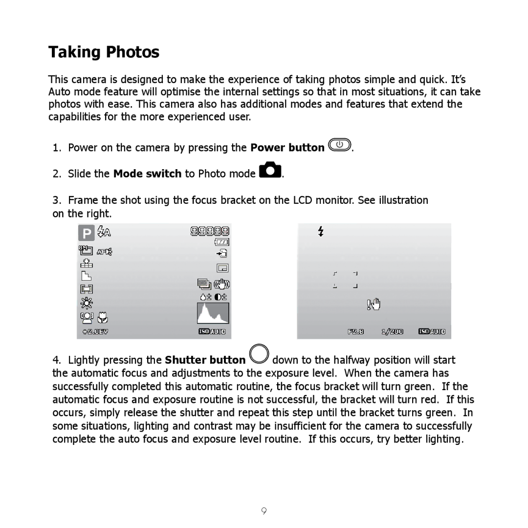 HP SW450 manual Taking Photos 