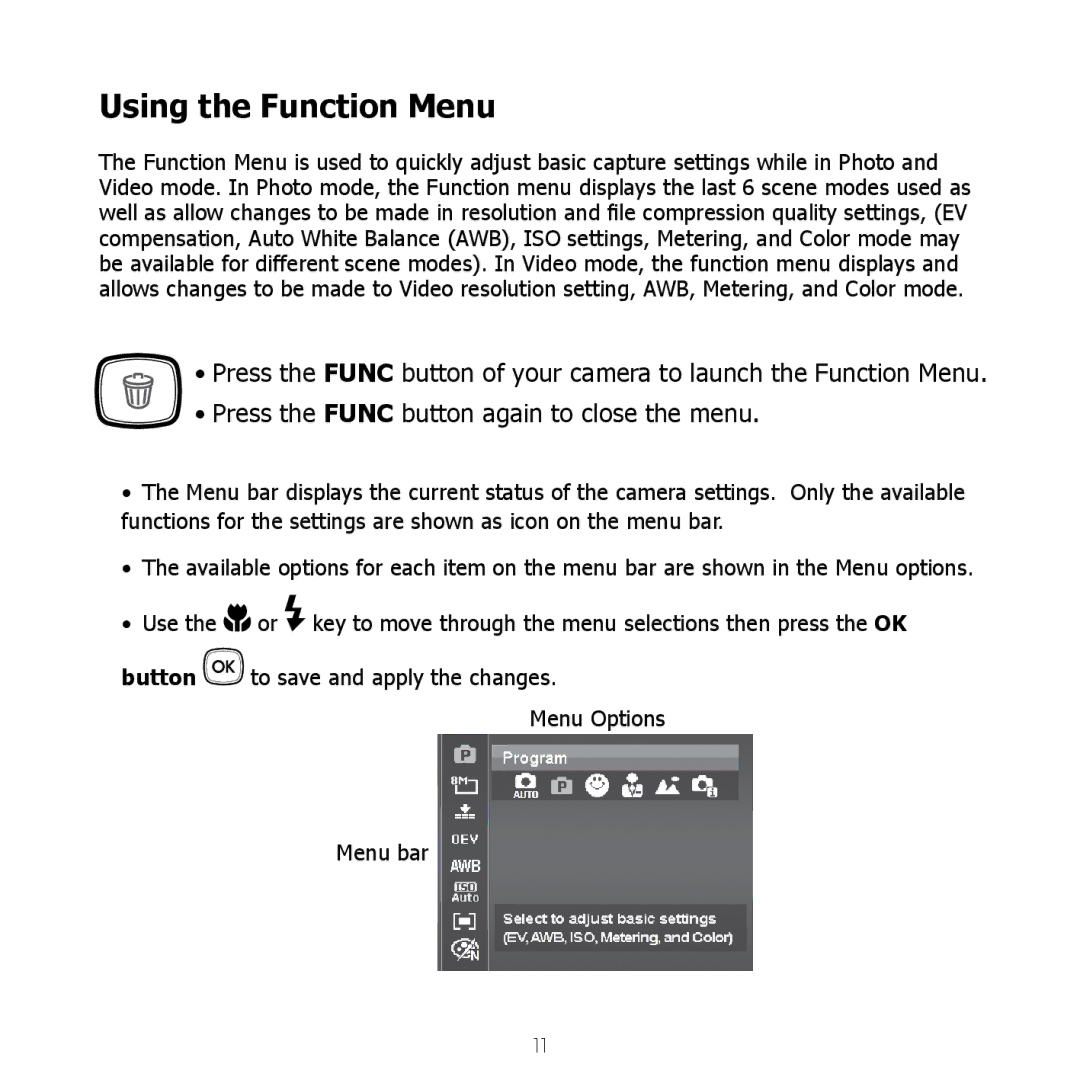 HP SW450 manual Using the Function Menu 