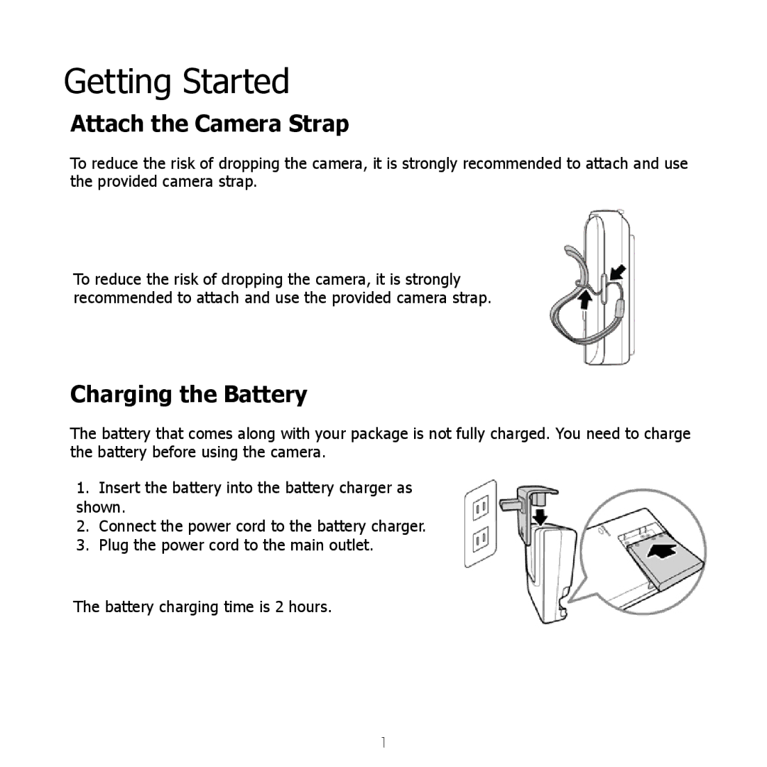 HP SW450 manual Attach the Camera Strap, Charging the Battery 