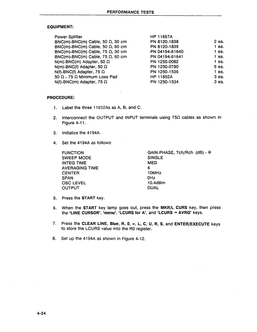 HP Swimming Pool Gate Alarm Agilent 4194A manual 