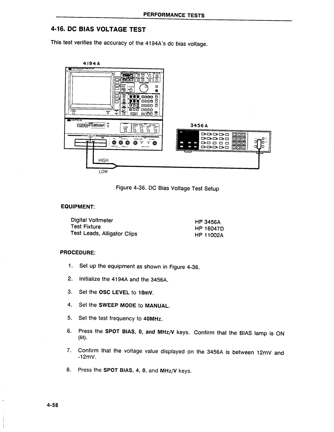 HP Swimming Pool Gate Alarm Agilent 4194A manual 