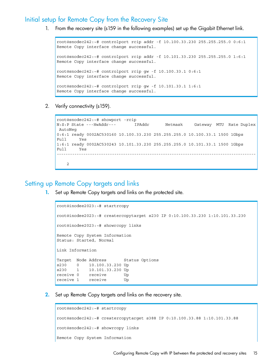 HP System Replication Adapter Software QL227 for VMware manual Initial setup for Remote Copy from the Recovery Site 