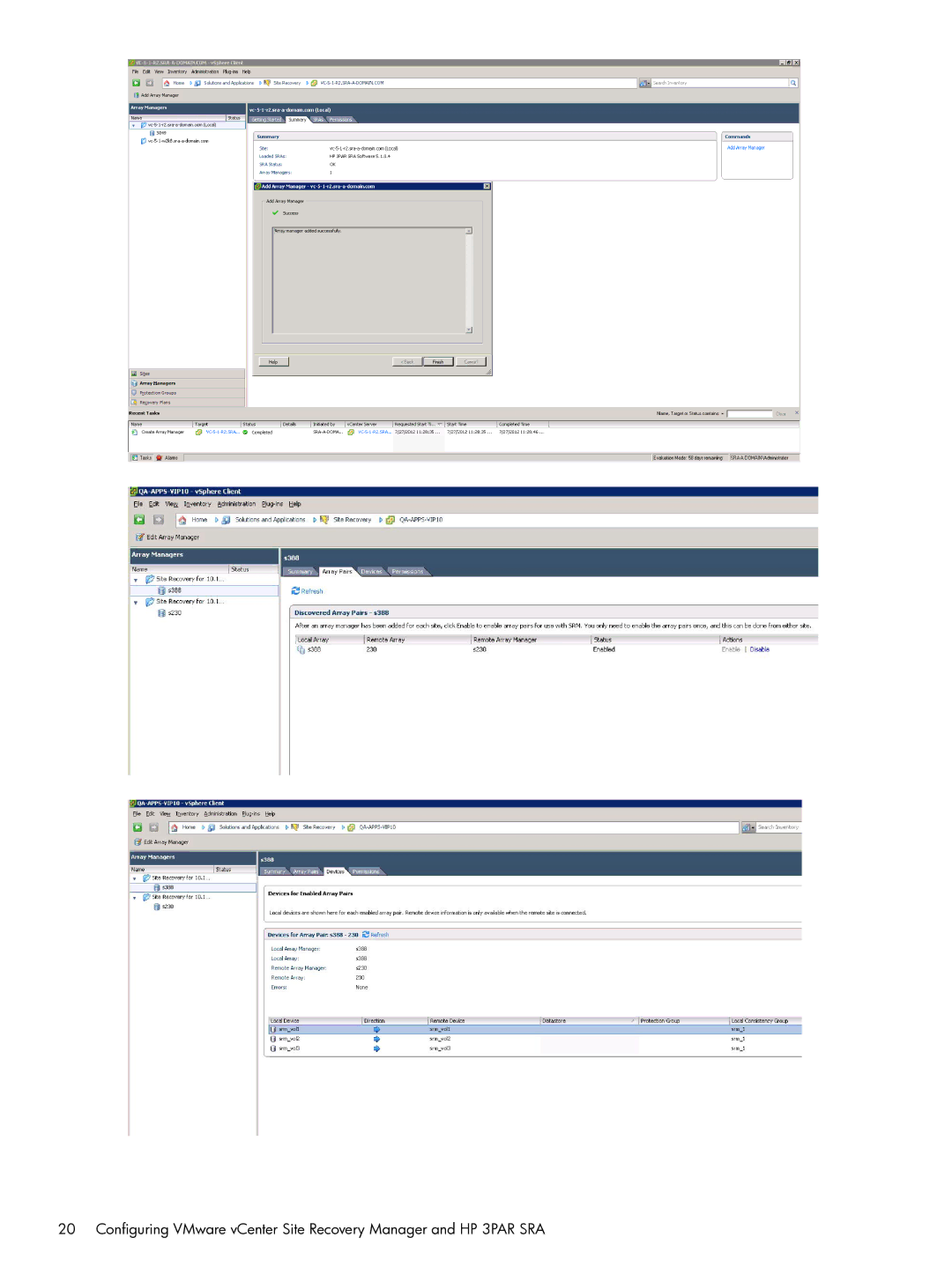 HP System Replication Adapter Software QL227 for VMware manual 