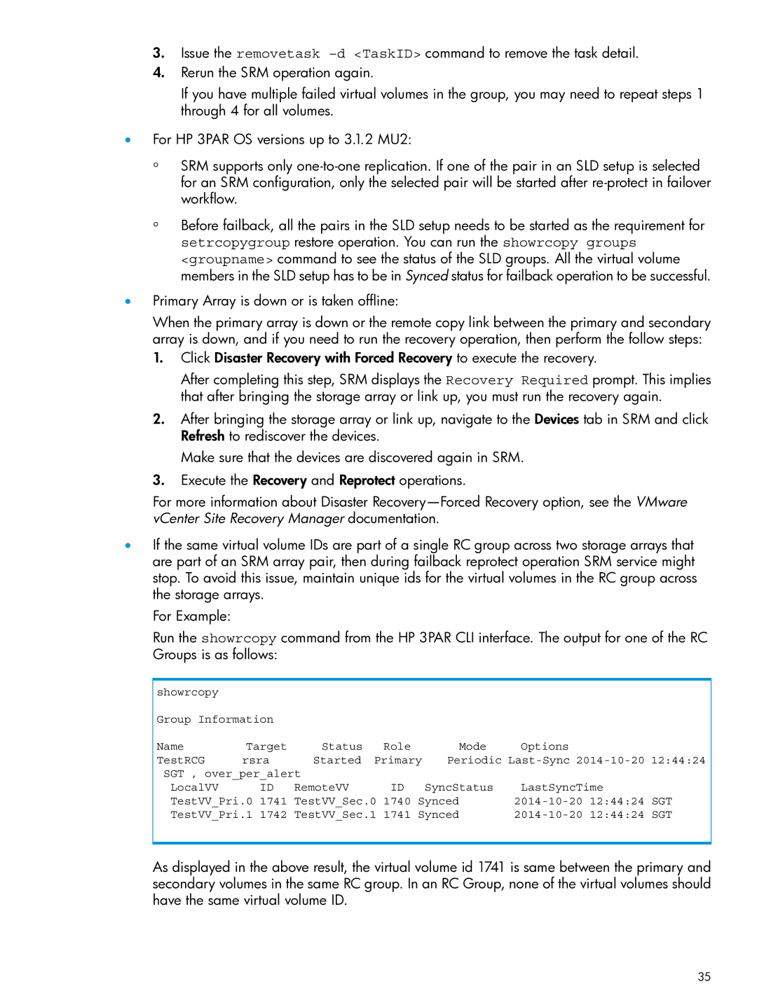 HP System Replication Adapter Software QL227 for VMware manual Primary Array is down or is taken offline 