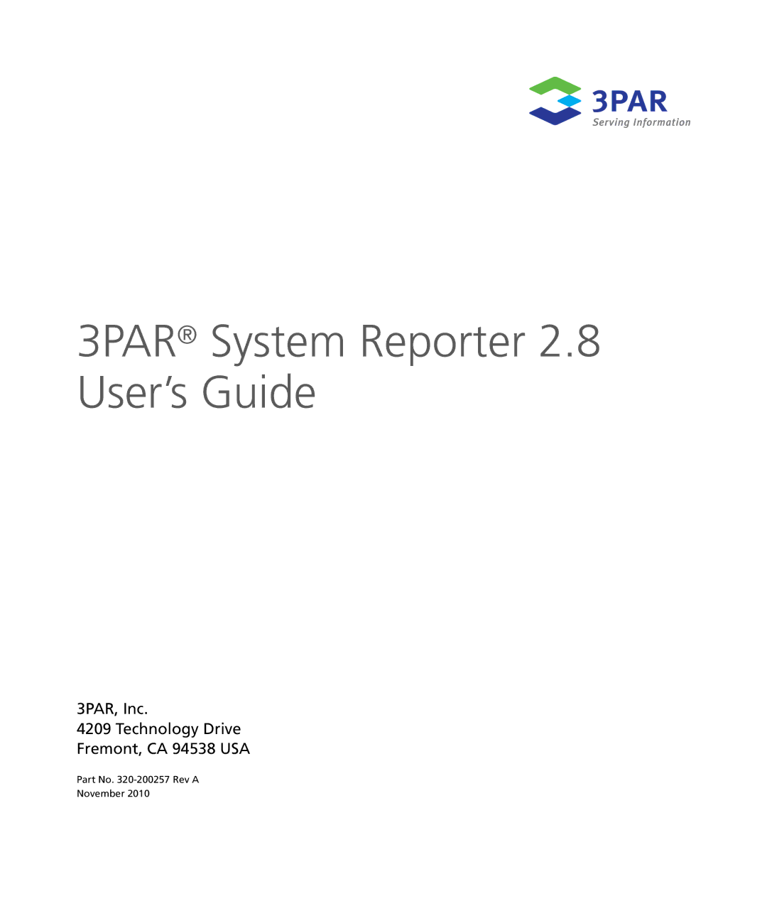 HP System Reporter Media Kit, System Reporter E-Media Kit manual 3PAR System Reporter 2.8 User’s Guide 