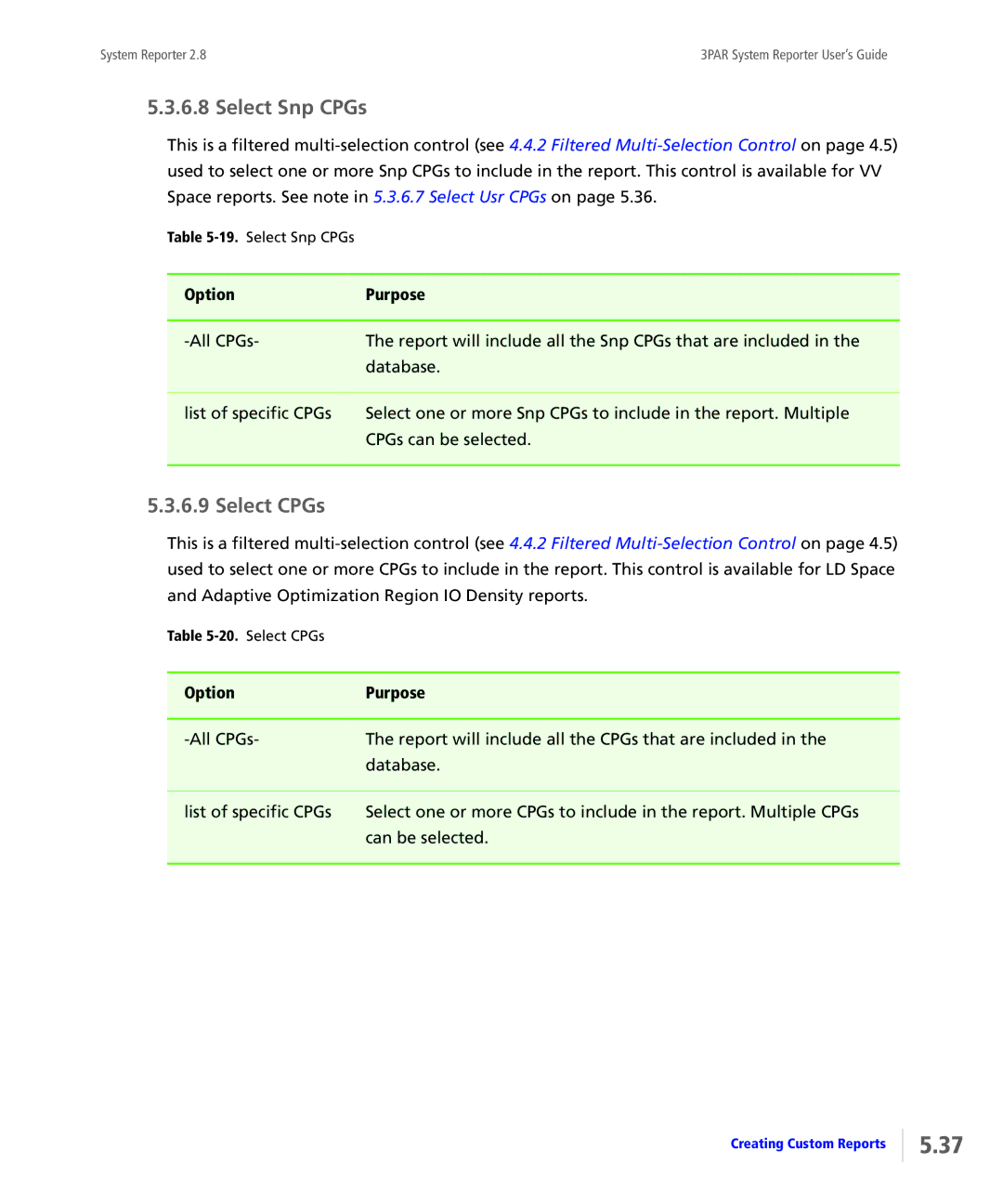 HP System Reporter Media Kit, System Reporter E-Media Kit manual Select Snp CPGs, Select CPGs 