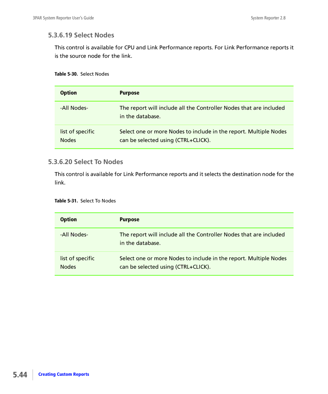 HP System Reporter E-Media Kit, System Reporter Media Kit manual Select Nodes, Select To Nodes 