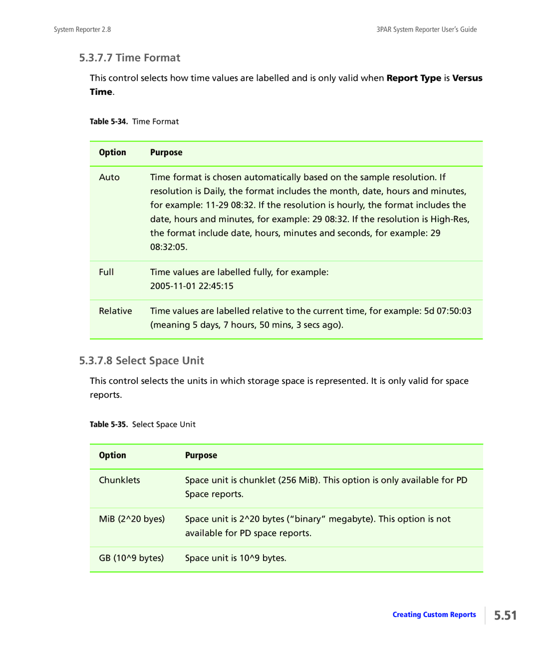 HP System Reporter Media Kit, System Reporter E-Media Kit manual Time Format, Select Space Unit 