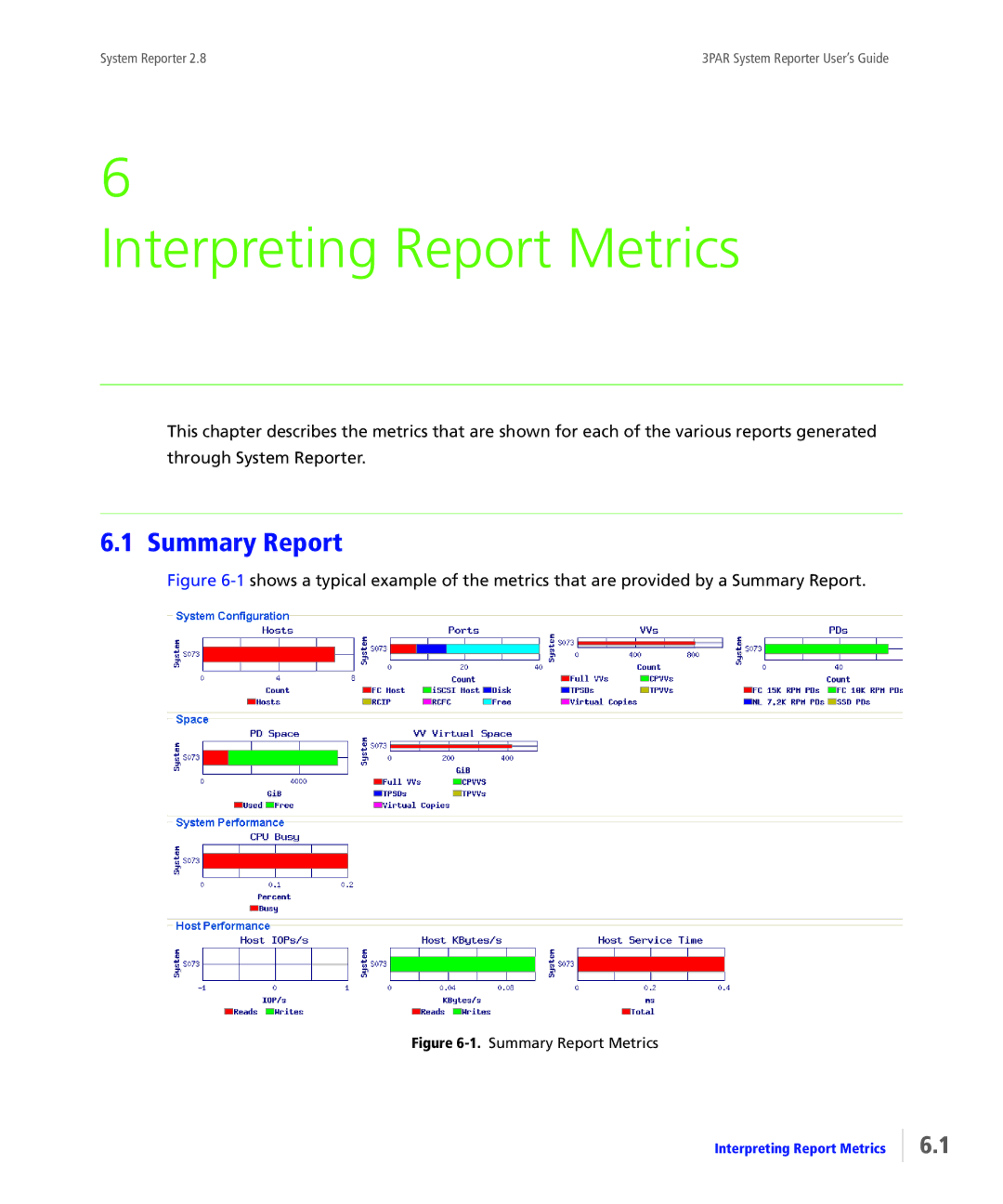 HP System Reporter Media Kit, System Reporter E-Media Kit manual Interpreting Report Metrics, Summary Report 