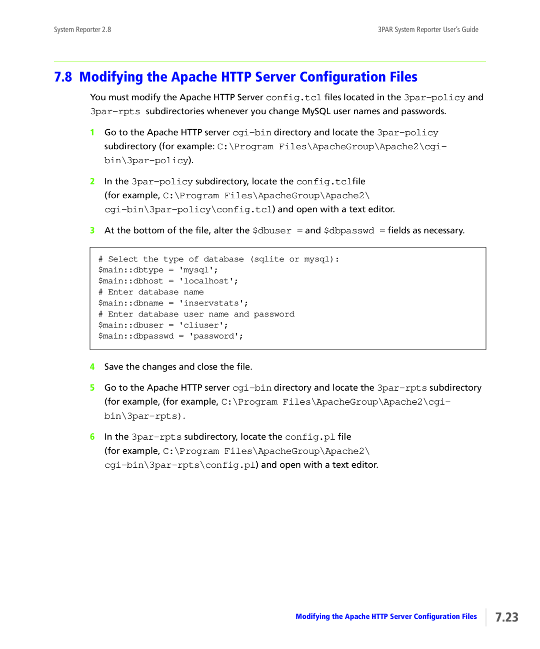 HP System Reporter Media Kit, System Reporter E-Media Kit manual Modifying the Apache Http Server Configuration Files 