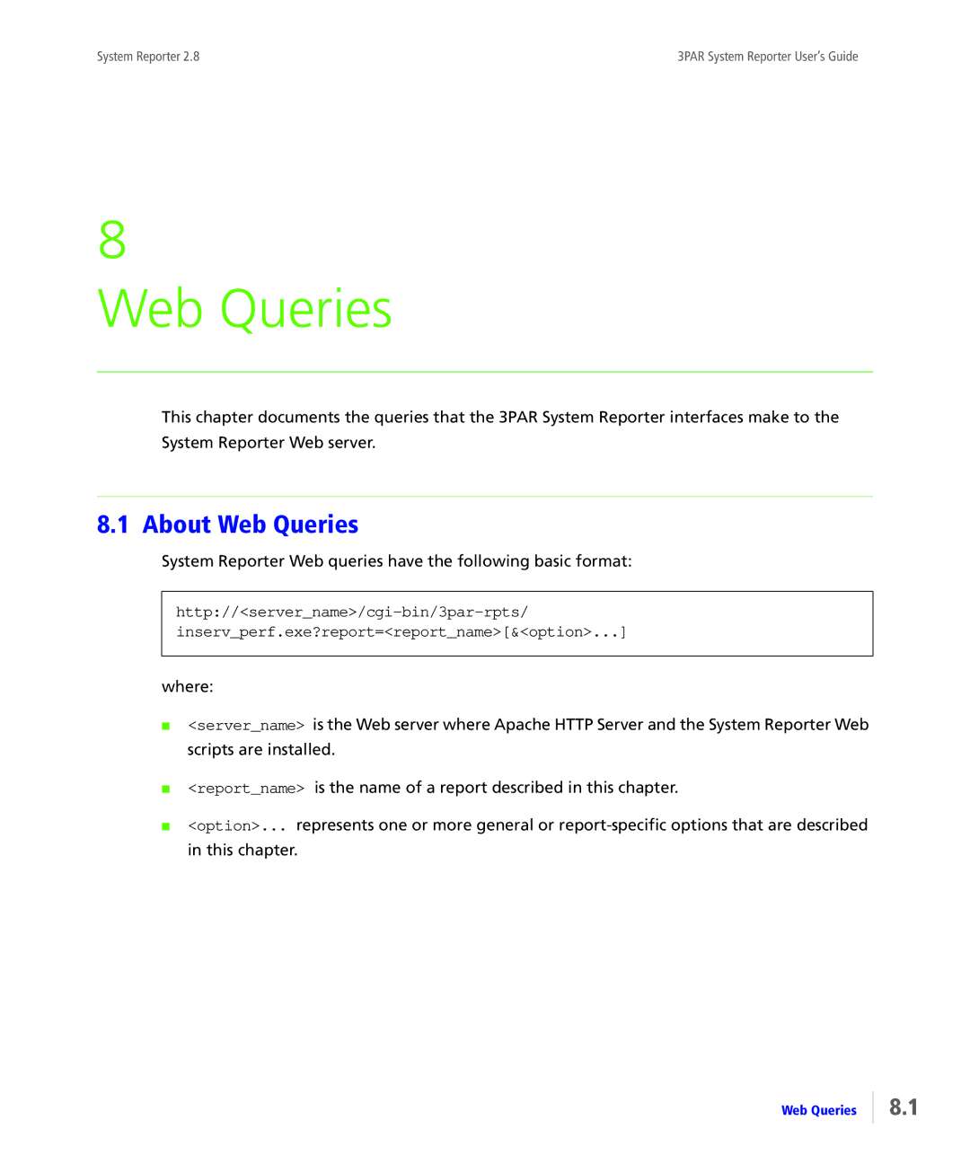 HP System Reporter Media Kit, System Reporter E-Media Kit manual About Web Queries 