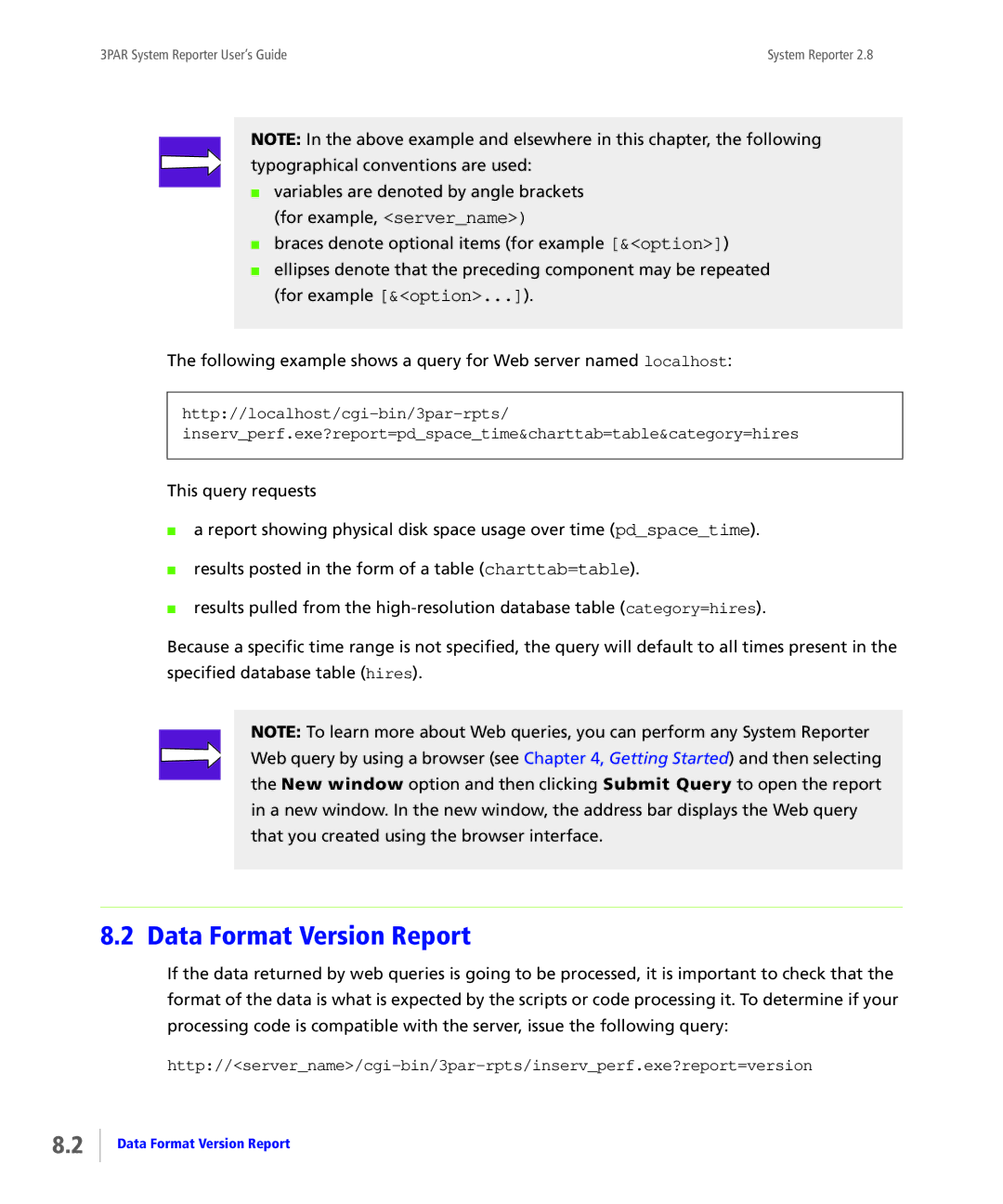 HP System Reporter E-Media Kit, System Reporter Media Kit manual Data Format Version Report 