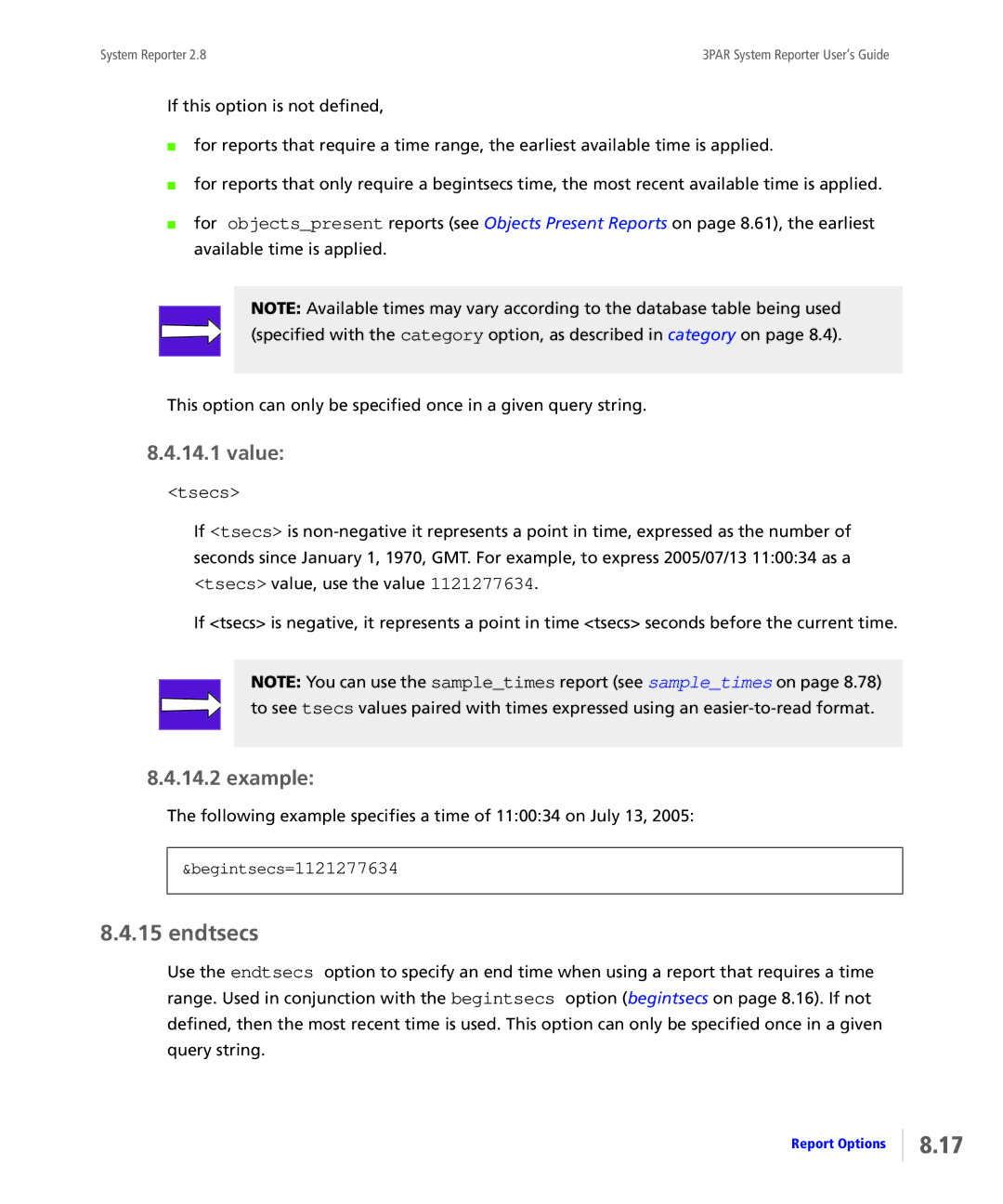 HP System Reporter Media Kit, System Reporter E-Media Kit manual Endtsecs, Tsecs 