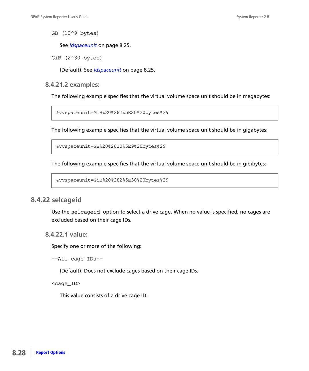 HP System Reporter E-Media Kit, System Reporter Media Kit manual Selcageid, All cage IDs 