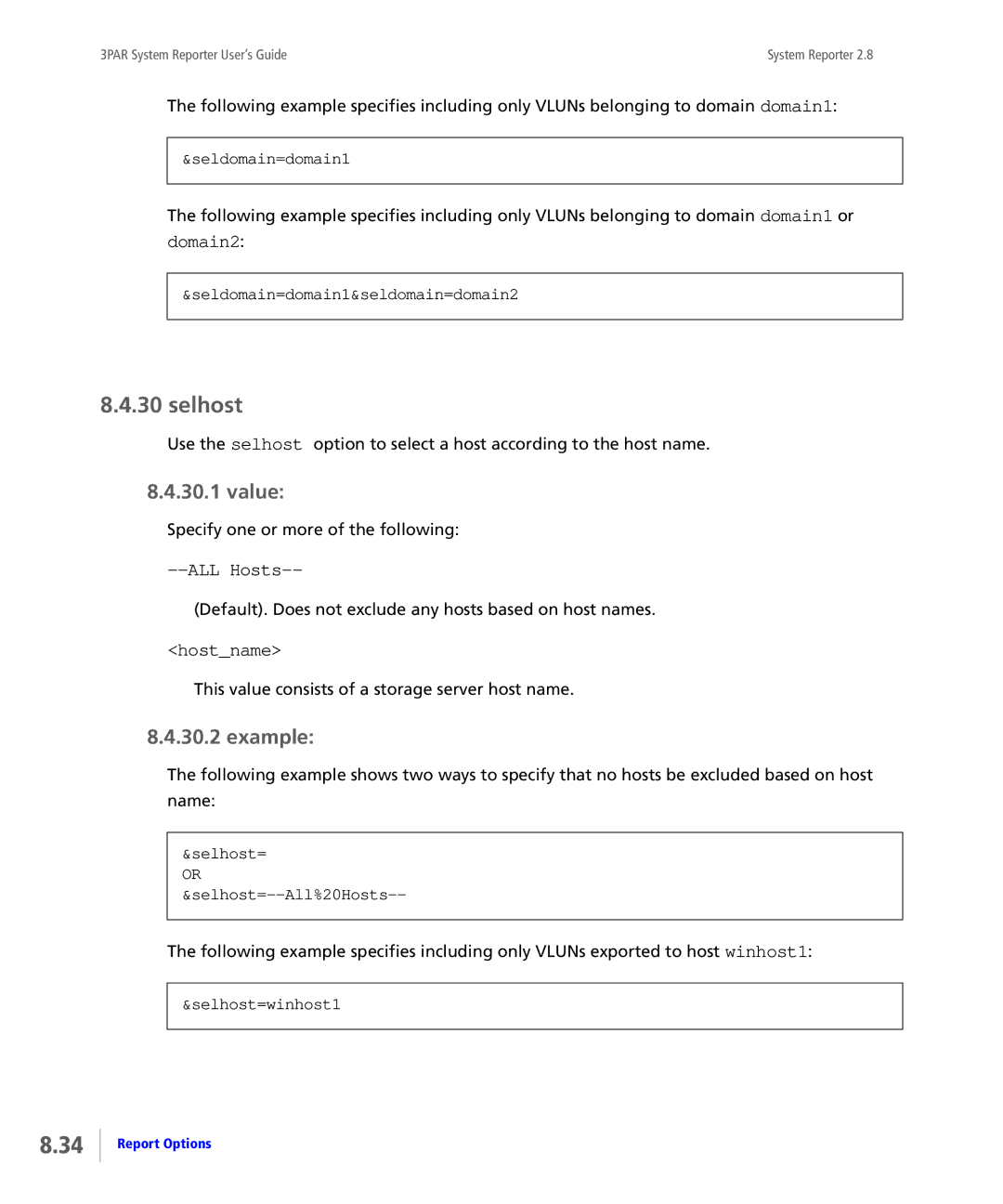 HP System Reporter E-Media Kit, System Reporter Media Kit manual Selhost, Domain2, ALL Hosts, Hostname 