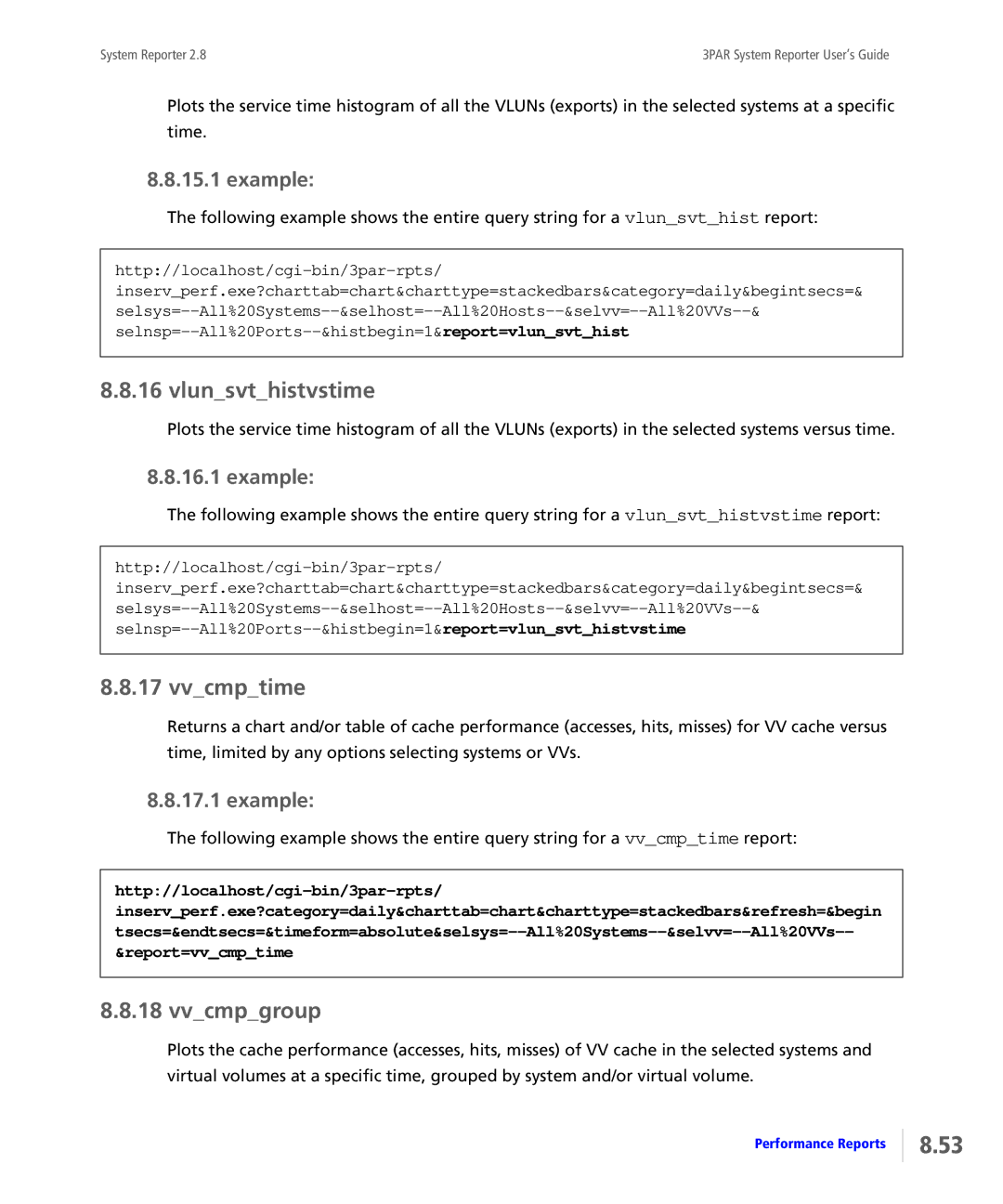 HP System Reporter Media Kit, System Reporter E-Media Kit manual Vlunsvthistvstime, Vvcmptime, Vvcmpgroup 