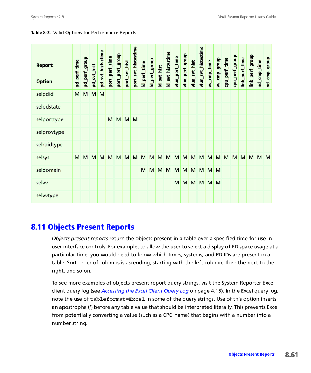 HP System Reporter Media Kit, System Reporter E-Media Kit manual Objects Present Reports 