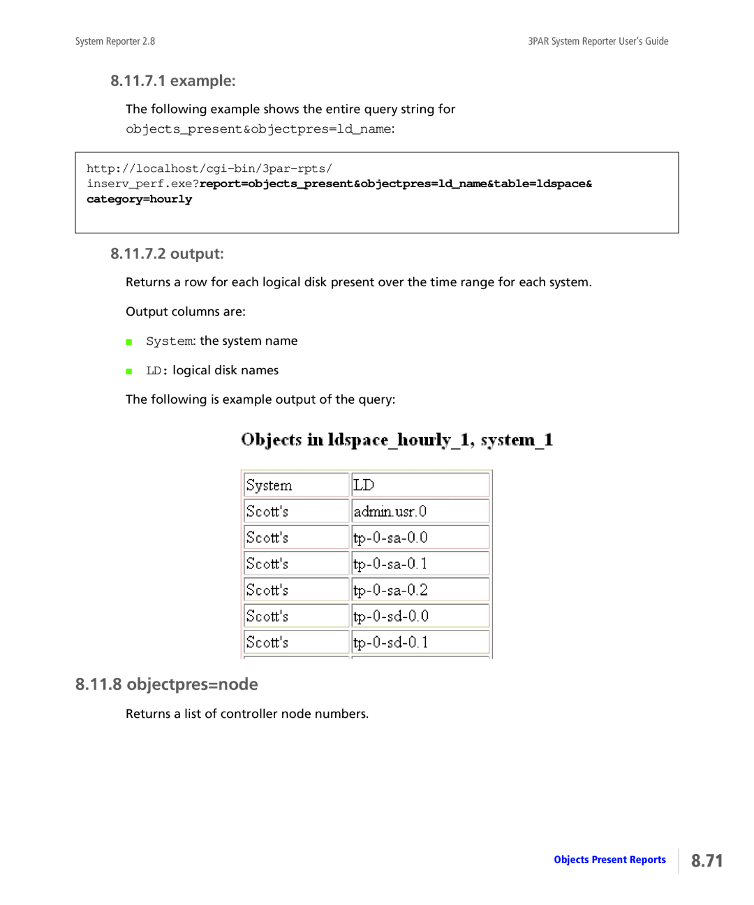 HP System Reporter Media Kit, System Reporter E-Media Kit manual Objectpres=node, Objectspresent&objectpres=ldname 