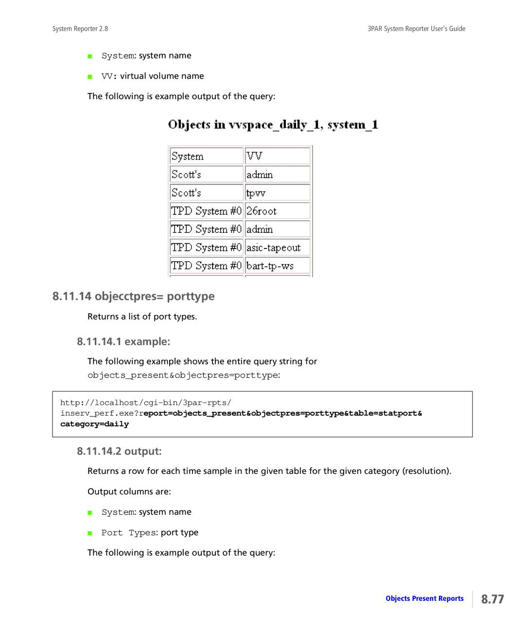 HP System Reporter Media Kit, System Reporter E-Media Kit manual Objecctpres= porttype, Objectspresent&objectpres=porttype 