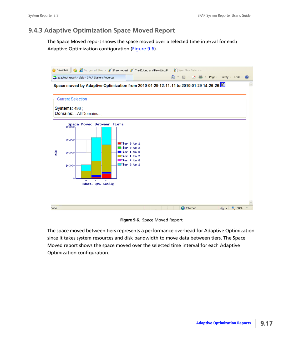 HP System Reporter Media Kit, System Reporter E-Media Kit manual Adaptive Optimization Space Moved Report 