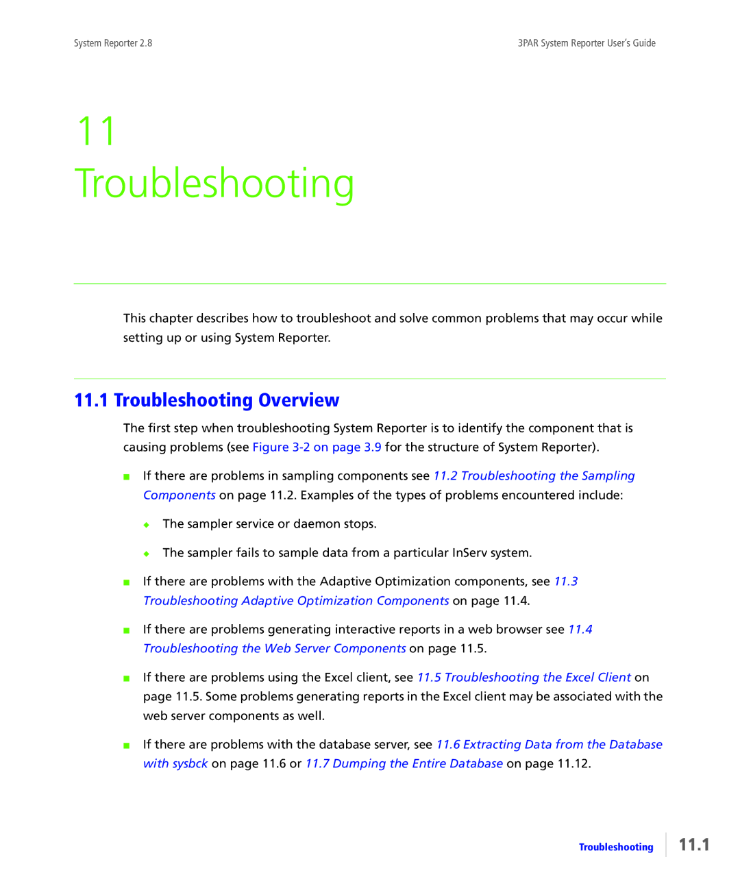 HP System Reporter Media Kit, System Reporter E-Media Kit manual Troubleshooting Overview, 11.1 